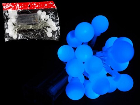 Lampki choinkowe KULKI 20 LED 2 m na baterie - NIEBIESKIE