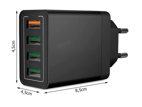 Szybka ładowarka sieciowa 4 x usb quick charge 3.0