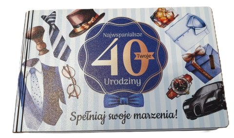 CARGO-anioły Pudełko na pieniądze 16 x 9,5cm banknotówka na 40 urodziny PAN GADŻET 3302-PNG40