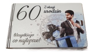 CARGO-anioły Pudełko na pieniądze 16 x 9,5cm banknotówka na 60 urodziny kolor ELEGANT PAN 3302-EPN60