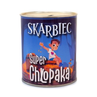 DIL Skarbonka metalowa urodzinowa z napisem "Skarbiec Super Chłopaka" DIL-P-SKARB-NO-58