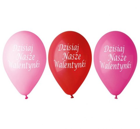 Balony "Dzisiaj Nasze Walentynki", 12"/ 5 szt.