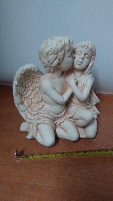 MIM ART ANGELS Anioł para CAŁOWANIEC 15cm patyna | 3259