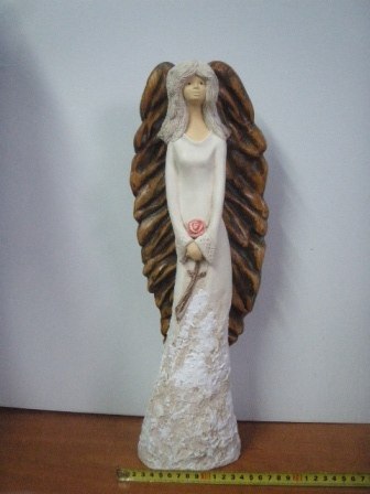 MIM ART ANGELS Anioł z różą 46cm AMANDA WYSOKI II | 8009