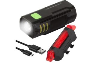 VERK GROUP Lampka rowerowa led zestaw tył przód usb na rower 08355