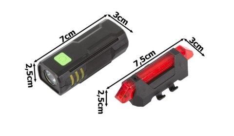 VERK GROUP Lampka rowerowa led zestaw tył przód usb na rower 08355