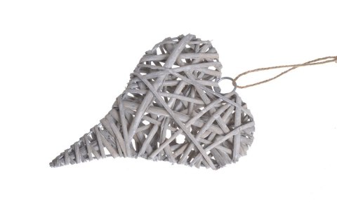 CANEA Serce wiklinowe plecione 20 x 15 cm szary 129CAN61099-1G