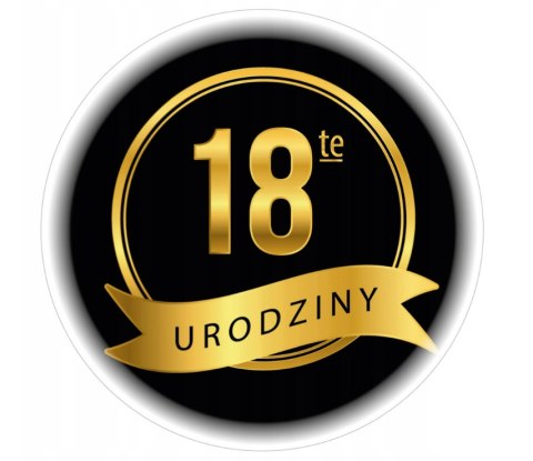 NAKLEJKI Naklejki 18-te urodziny średnica 55 mm - 12 szt