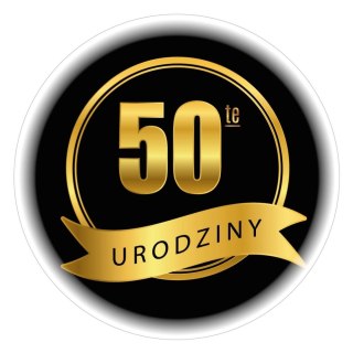 NAKLEJKI Naklejki 50 - te urodziny średnica 55 mm - 12szt