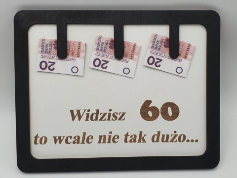 REPETA-18NASTKI Ramka humor 20 x 30 cm - widzisz 60 to wcale nie tak dużo