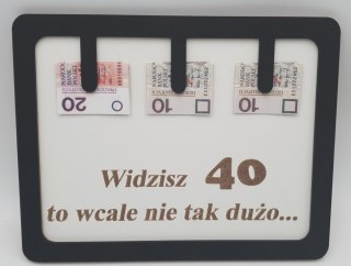 REPETA-18NASTKI Ramka humor widzisz 40 to wcale nie tak dużo