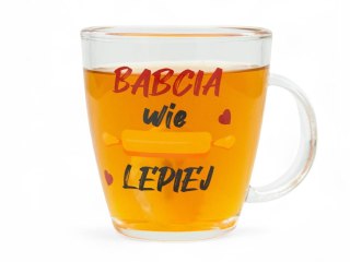 TRAGAR Kubek szklany 390 ml Babcia wie lepiej