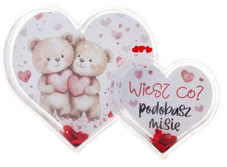 DIL Ramka z brokatem podwójne serce "Wiesz co? podobasz misię"