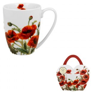 DUO-GIFT Kubek 360ml. classic w koszyczku CLASSIC POPPIES