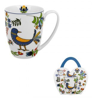 DUO-GIFT Kubek 360ml. classic "w koszyczku" PTASZEK KASZUBSKI DUO-GIFT Kubek 360ml. classic "w koszyczku" PTASZEK KASZUBSKI