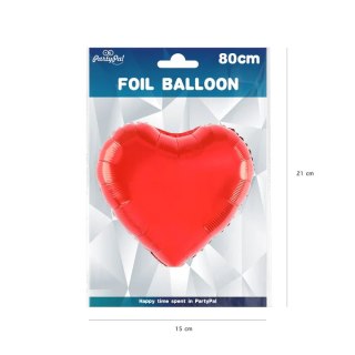 Party PAL - STOJAKI , BALONY, Balon foliowy serce czerwony 80cm