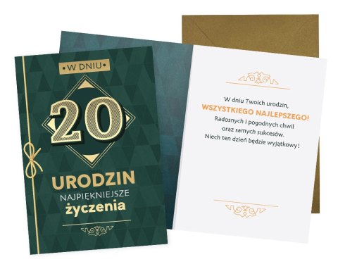 PASSION CARS KUKARTKA Karnet Urodziny 20 (cyfry, męskie) DK-1175