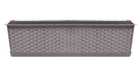 PROSPERPLAST - doniczki Skrzynka balkonowa z podstawką RATOLLA 50x17,3 cm h15cm MOCCA