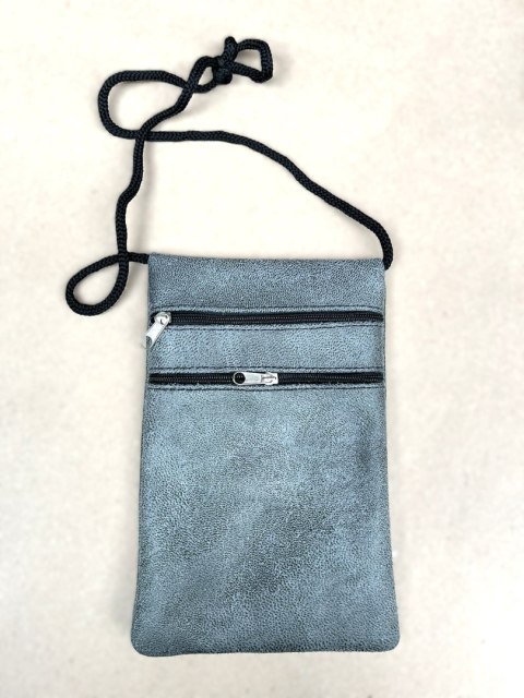 KALETNICTWO Paszportówka saszetka ze sznurkiem na szyję szara 20x13cm 7.2 KALETNICTWO Paszportówka saszetka ze sznurkiem na szyję szara 20x13cm 7.2